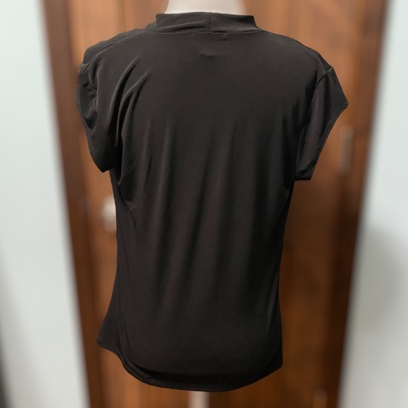 Adrienne Vittadini Black Slinky Cowl Neck Blouse - Picture 3 of 6